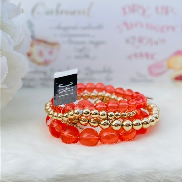 NWT INC INTL CONCEPTS CORAL STRETCH BRACELET - Picture 1 of 4
